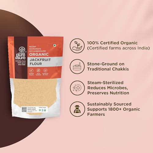 Image of Pure & Sure Green /Raw Jackfruit Flour (Atta) 500G | 100% Naturally Processed Kathal Atta | Gluten Free | No Preservatives & No Trans Fats | Helps Control Blood Sugar levels