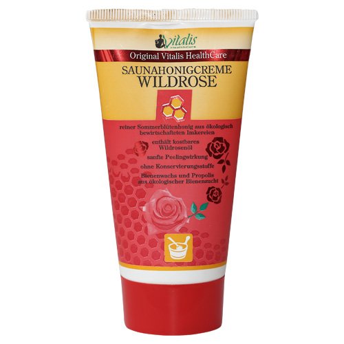 Saunahonig-Creme, 150g Wildrose | mit Peeling-Effekt | 100 natürlich ohne Chemie und Konservierungsstoffen