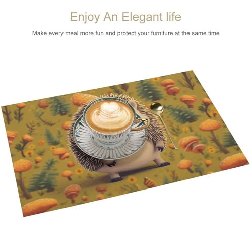 Sets de table hérisson antidérapants et imperméables pour cuisine