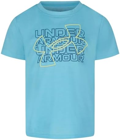 Under Armour Boys' Short Sleeve Core Graphic T-Shirt, Lightweight & Breathable, Relaxed Fit, Fresco Blue Breakout, 6