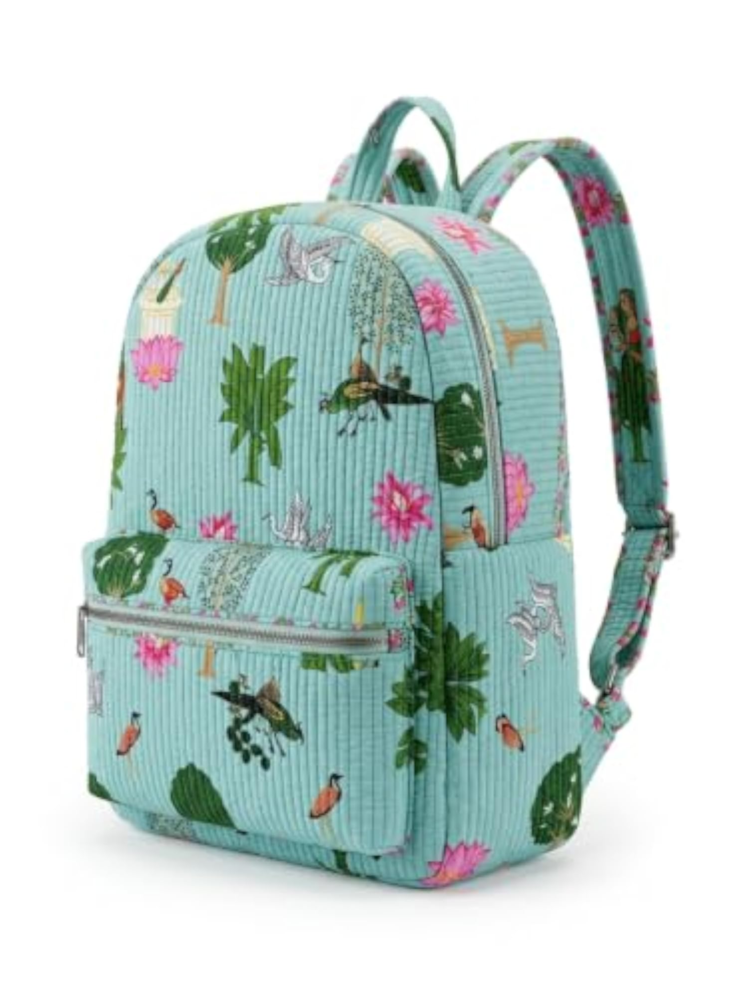 Quilted Toddler Lightweight Cotton Backpack, The Mughal Bloom