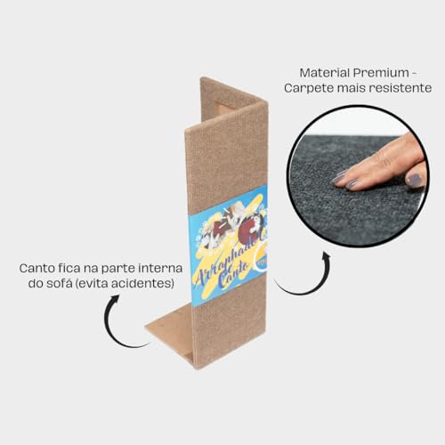 Arranhador de Canto para Gatos em Madeira e Carpete - Protetor Resistente para Sofás, Móveis e Cama