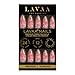 PINK MARBLE Press-On Nails by Lavaa Beauty | Medium Almond Press-On Nails | Pink Glossy Marble Nail Art