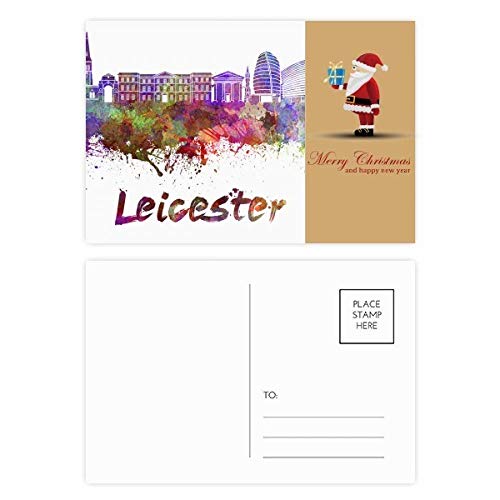Cartes postales aquarelle Leicester Père Noël édition premium sur papier cartonné