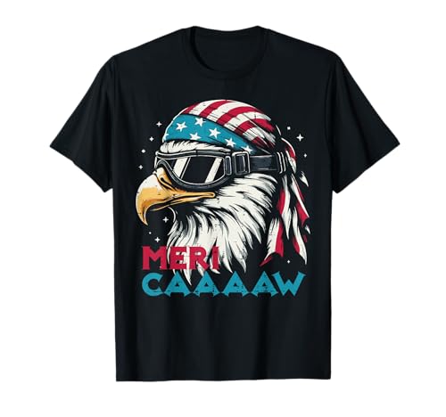 4th of July Eagle Meri Caw Funny American Men Women Kids T-Shirt