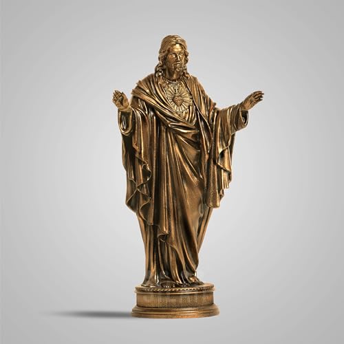 Image of SILAII The Sacred Heart of Jesus 1 FEET Antique Bronze, 12.7 cm , 17.7 cm , 30.4 cm