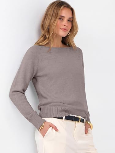 Image of ANRABESS Women Long Sleeve Rolled Neck Fall Lightweight Sweaters Top