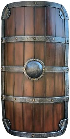 Reinforced Tower Shield - Wooden Shield - Medieval Battle Shield - 42" x24" inches Brown