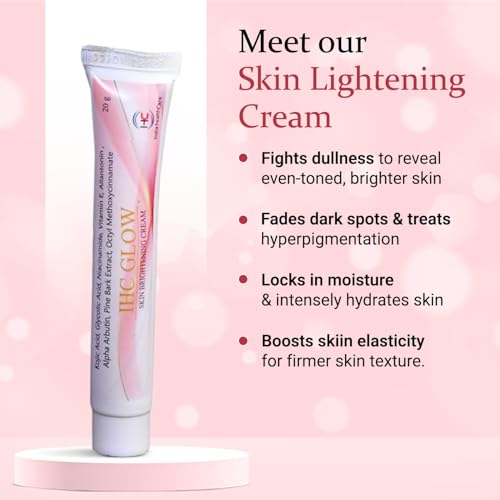 Image of IHC- Glow Skin Brightening Cream | Anti-melasma cream, Pigmentation removal cream, Helps to remove Acne Scar, Dark /Age Spots, Uneven Skin Shade I Enriched with kojic Acid 2%, Vitamin E, 1.5% Alpha Arbutin, Niacinamide, Hyaluronic Acid | For All Skin Types (20g )