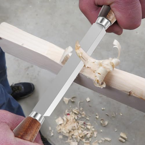 Foppla SK5 14.5cm Zugmesser mit Lederscheide gerade Rasur Holzschnitzerei Werkzeuge Holzbearbeitung Handwerkzeug Holzschnitzerei Zugmesser Holzschnitzwerkzeuge, Holzzugmesser, Holzbearbeitung(14.5cm)