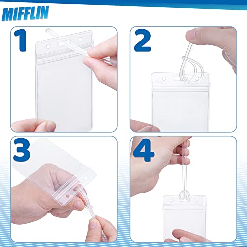 Mifflin-USA Luggage Tags with Transparent Loops (Clear, 10 Pack), Waterproof Travel Bag Identifiers with Straps, Resealable Suitcase Tag Holders4