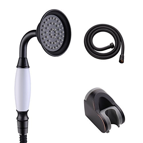 Hpbge Handheld Shower Head, Brass and Ceramics Bathroom Rainfall Water