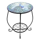 Design decorativo: caratterizzato da motivi bellissimi e vivaci, questo tavolino migliora l'arredamento del tuo patio e aggiunge un tocco decorativo alla tua casa, creando un fascino visivo accattivante.