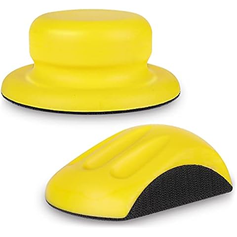 STEBRUAM Schleifklotz Klett,Haken und Schlaufe Handschleifblock Mausförmiges Polier Schleifscheibe Polish mit Klettverschluss Schnittstelle Hand Pad für Schleifarbeiten mit Schleifscheiben Klett Cover
