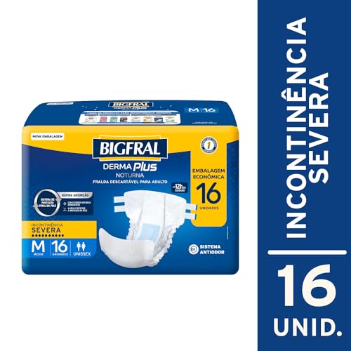 Fralda Bigfral Derma Plus Noturna Economica M 16 Unidades