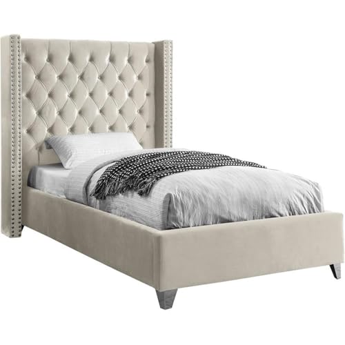 Meridian Furniture Aiden Collection Modern | Contemporary Velvet Upholstered Bed