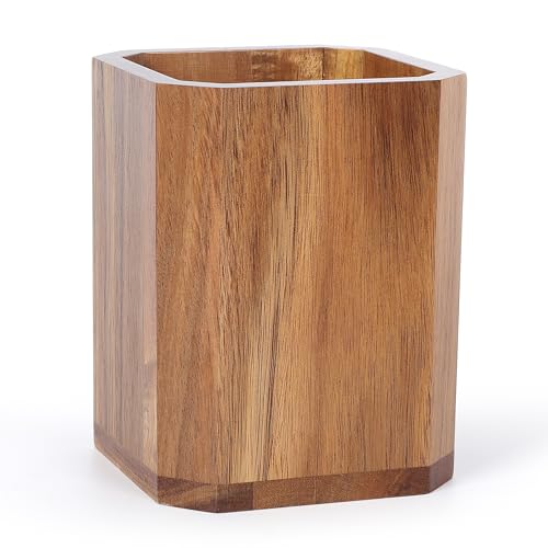 Kitchen Utensils Holder for Countertop: Wooden Utensil Crocks - Cooking Spoons Organizer