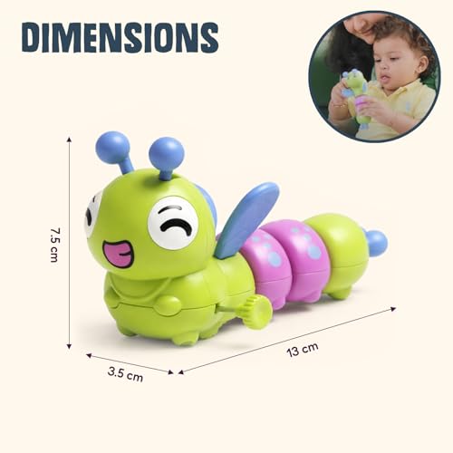 Image of Dancing Caterpillar Wind-Up Toy - Educational Crawling Toy for Toddlers & Babies | Motor Skill & Color Development | Pack of 1