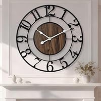Tixmtry Large Metal Wall Clock, 30 Inch Retro Decorative Silent, Non Ticking, Battery Operated 2