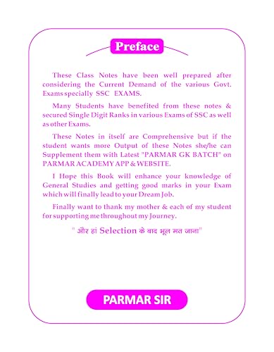 Image of Parmar SSC Class Notes | English Medium | General Science Useful For SSC CGL, CHSL (T-1&2), CPO, MTS, STENO, Selection Post, GD, JE, State PCS, Railway, Banking, CET, State Police & All One Day Exams