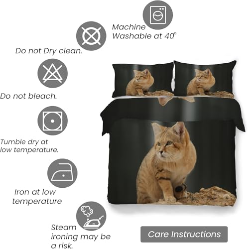 Housse de couette 240 x 260 chat en microfibre douce premium - 6