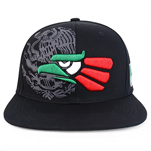 Image of Hecho En Mexico Eagle 3D Embroidered Flat Bill Snapback Cap