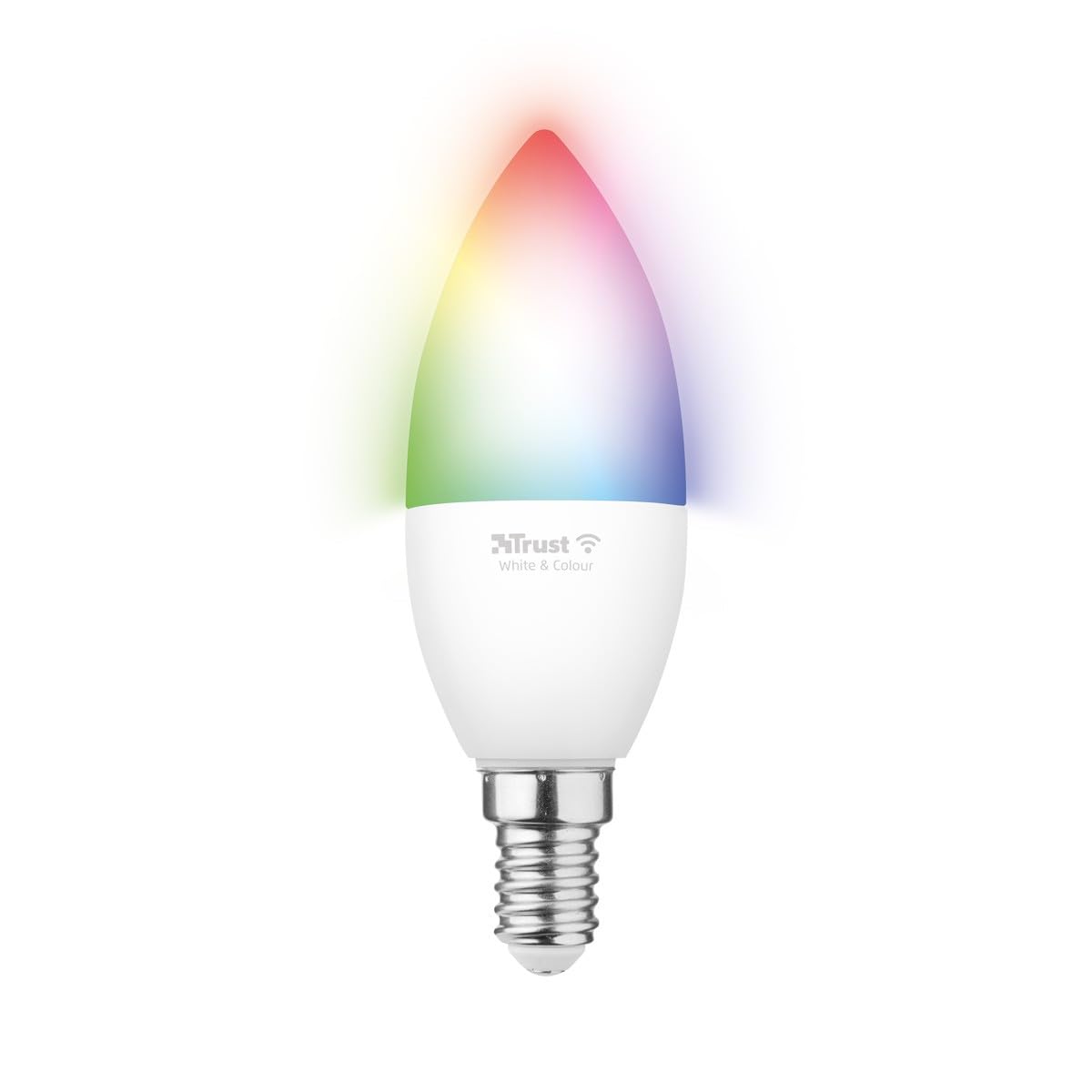 Trust Smart WiFi LED Bulb White & Colour E14 Duopack WiFi Bulb, Google Nest and Amazon Alexa, Colour Changing Light Bulb, RGB, E14 Screw Bulb White & Colour, 71293, Duo Pack (2 Bulbs)