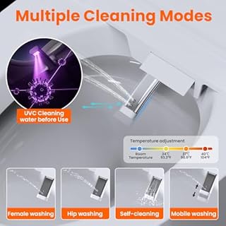 Smart Toilet with Tank, No Water Pressure Limit, Automatic Lid Open/Close, Foot Sensor Bidet Toilet, Built-in Fragrance, Warm Air Dryer, ADA Compliant Height Bidet Toilet for Bathroom