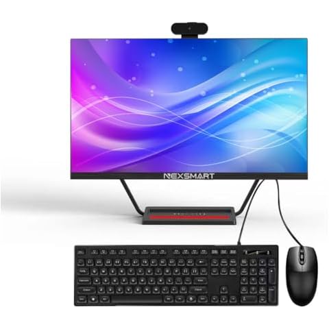 All-in-One PC Desktop Computer All-in-one PC 23.8inch All-in-One PC with Core i7 16GB RAM 512GB SSD, 360°Adjustable Webcam, Charging Panel, All-in-one PC Supporting Dual-Band WiFi, Bluetooth 4.2,Black Cover