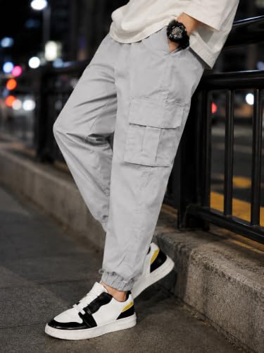Image of Boy Cotton Cargo Pant | Relaxed Fit Multi-Pocket Utility Trousers for Boy | Cargo Lower with Elastic Ankle Cuffs (1006)