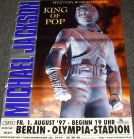 Affiche Michael Jackson History World Tour 1997 format retro 50x70 cm