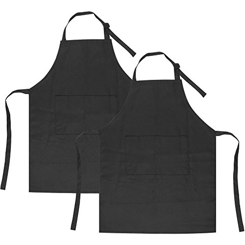 SINLAND Kids Apron with Pocket 2 Pack Children Chef Apron for Cooking Baking