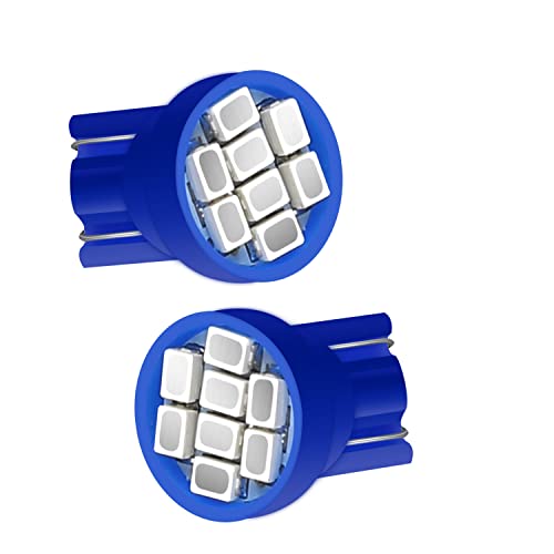 Pack de 10 Bombillas LED T10 194 168 Azul miniatura 3