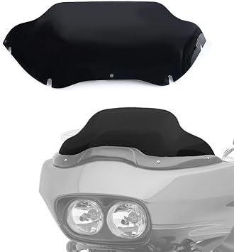 9.5" Black Wave Motorcycle Windscreen Wind Deflector Windshield Fit for 1998-2013 Harley Touring Road Glide FLTR FLTRX