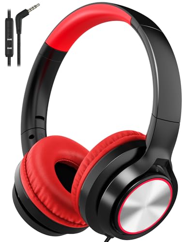 Image of Voopwink Kids Headphones with Microphone, Wired Over Ear Headsets with Limited Volume 85dB / 94dB for Boys Girls Teens Children Online School /Travel /iPad /Tablet /Cellphone