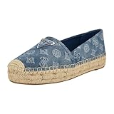 Guess Women's Jolandon Flat, Blue Denim Logo 420, 10