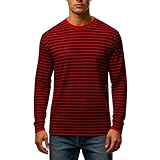 Generico Langarmshirt Streifen Rundhals Karneval Köln Pullover Streifen Slim Fit Atmungsaktiv Frühling Sommer Strickjacke Renaissance Cocktail Party