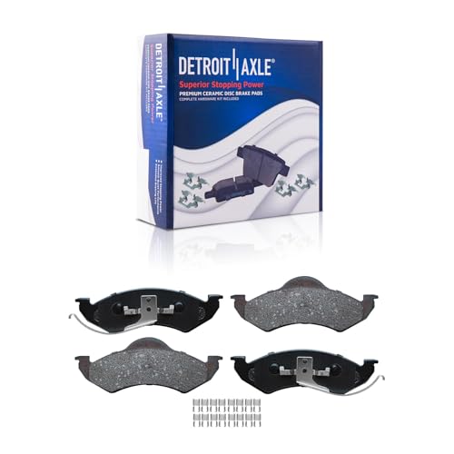 Image of Detroit Axle - Front Brake Kit for 1998-1999 Dodge Durango, 1999 Dakota | Drilled & Slotted Brake Rotors and Ceramic Brake Pads Replacement