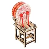 Son réaliste : sans piles, ce mini-tambour produit des sonorités authentiques, vous permettant d'intégrer facilement le charme de la musique chinoise à votre quotidien ou à vos décorations de fêtes. décoration de mini-tambour, ornement miniature de paysage chinois