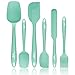G.a HOMEFAVOR Set de 6 Utensilios de Cocina de Silicona, Espátulas de Silicona Incluye Hilvanado Cepillo, Espátula,Cuchara, Antiadherente, Resistente al Calor, Utensilios para Cocina y Horneado Verde