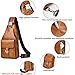Hjkiopc Sling Bag for Men,PU Leather Chest Bag,Waterproof Shoulder Bag,Casual Lightweight Bag,Crossbody bag for Hiking,Cycling (A-Light Brown)