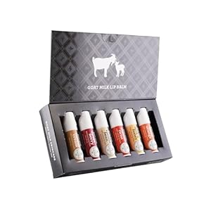 Dionis Goat Milk Lip Balm Deluxe Gift Box Set of 6 Vanilla, Coconut, Milk & Honey, Berry, Peppermint & Blood Orange Scented Chapstick – Shea Butter & Coconut Oil Gifts For Her, Protect & Restore Lips