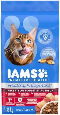 IAMS Proactive Health Healthy Enjoyment Adult Dry Cat Food – Chicken & Beef – 1.36KG (2.9LB) Bag — view 14