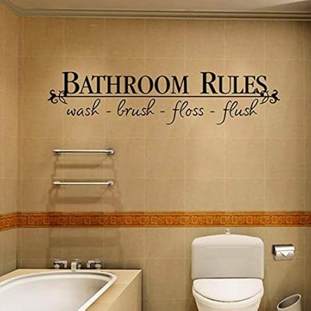 Buy Gadgets Wrap Bathroom Rules Door Lettering Words Wall Stickers Bathroom Toilet Washroom Decoration Home Decor Decal Art Online At Low Prices In India Amazon In