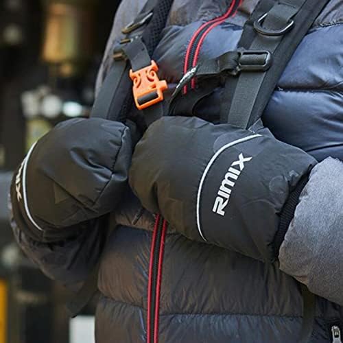 Hellery Anti-Slip Winter Gloves Duck Down Thermal Mittens Women Men Windproof Warm Cold Weather Extra Warm Padded Waterproof Gloves for Running Jogging Walking Ski Sports