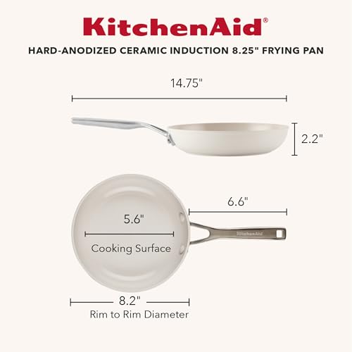 Image of KitchenAid Ceramic Induction Skillet Set, 2-Piece, Porcelain White