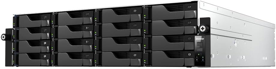 Asustor Lockerstor 16 Pro Gen2 AS7216RDX 16 Bay NAS, AMD Ryzen 7 Pro 7745 8-Core 3.8GHz CPU, Dual 1GbE Ports, Dual 10GbE Ports, 16GB RAM ECC DDR5, 3U Rackmount Server Enterprise NAS (Diskless)