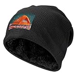 Design et style : ce chapeau noir dispose d'une texture en tricot gaufré avec des imprimés partiels de tente orange, améliorant son attrait visuel et se fond facilement dans n'importe quelle garde-robe élégante. C'est un choix idéal pour l'automne et l'hiver, adapté pour les hommes et les femmes, et facile à coordonner pour les couples
