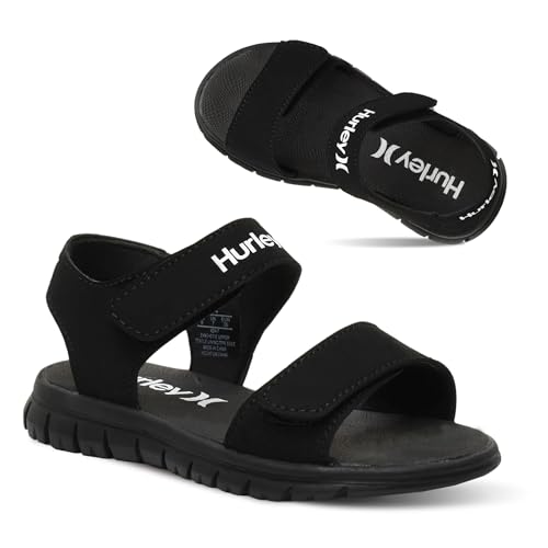 Hurley kids and toddlers Ken Sandals, for Boys and Girls, Kid's Lightweight Open Toe Sandals, Beach Sandals with Adjustable straps, for Outdoors, Water Play and Pool