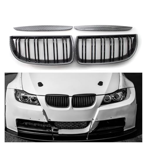 Parrilla delantera tipo riñón de acabado premium negro brillante para BMW E90 2